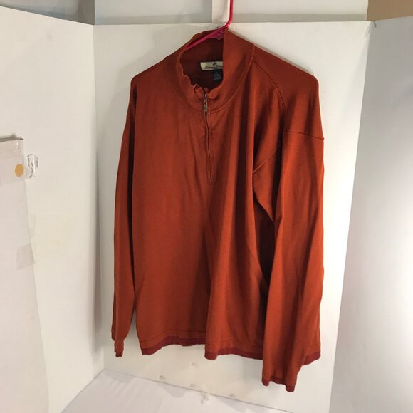 Tommy Bahama Other - TOMMY BAHAMA BURNT ORANGE 1/4 ZIP SILK BLEND SHIRT SIZE XL